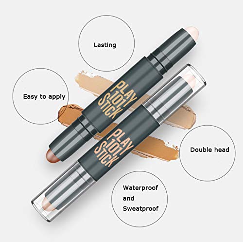 6-Color Makeup Contour Stick, Double-End Highlighter - Image 2