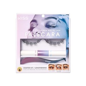 Kiss Lashes Falscara Eyelash- Starter Kit 01, Black, 1 Count