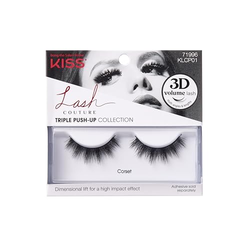 Kiss Lashes Klcp01ca Couture Triple Push Eyelashes, 0.03 Pounds