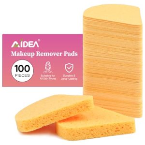 AIDEA Compressed Facial Sponges 100Count, 100% Natural Cellulose