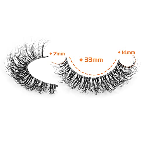 JIMIRE Faux Mink Eyelashes Russian Strip Natural Look Wispy Light 13MM 7 Pairs - Image 24