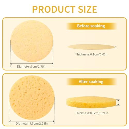 Facial Sponges, Compressed, Reusable, Turmeric Kojic Acid Pads, Facial Cleansing, Exfoliating Masks - Image 3