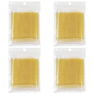 Disposable Micro Brushes Lash Removing Wands Durable Ultrafine Swabs Micro Applicator For Eyelash Extension Makeup and Personal Care (Gold) JMZEX