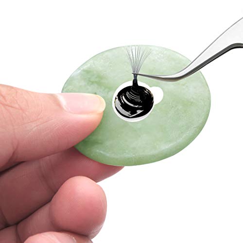 Eyelash Extension Jade Stone Holder with 50 Mascara Brushes Wands - Image 3