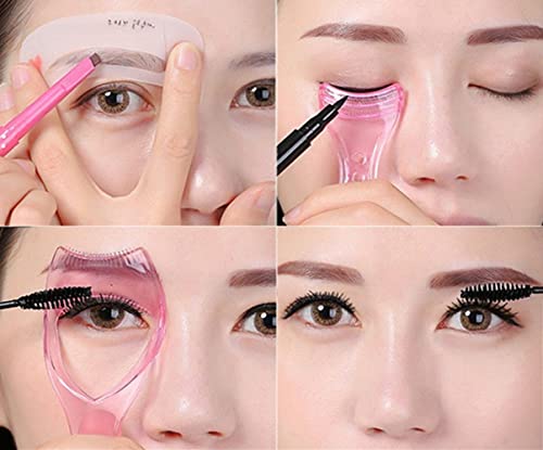 Plastic Makeup Eyelash Tool Upper Lower Eye Lash Mascara Guard Applicator Guide (Pink+Blue) - Image 3