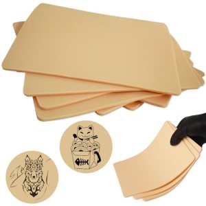 Emalla 3MM Fake Tattoo Skin Practice - Double Sides, 8Pcs, 7.48x5.6"