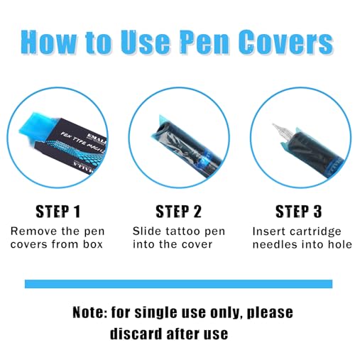 CINRA 200PCS Black Tattoo Pen Covers with 4PCS Grip Tape - Image 15