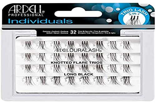 Ardell Individual Trios Eyelash Black Long 32 Count Pack Knot-Free Waterproof