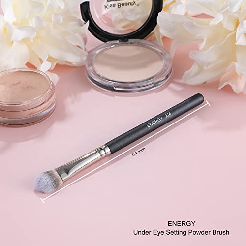 ENERGY Angled Flat Concealer Brush for Under Eye, Nose Contour, Liquid Foundation, Press Powder Palette - Image 2