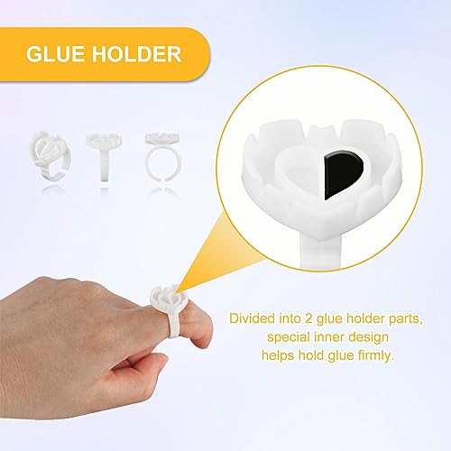 MIYUANGKJ Lash Glue Ring, 300PCS Disposable Lash Adhesive Rings (White) - Image 2