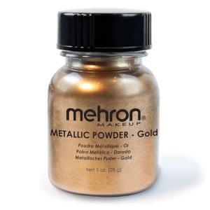 Mehron Makeup Metallic Powder (Gold) - Ultra Reflective, Bold Color | Vegan, Cruelty Free