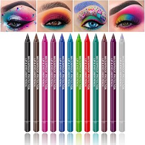 12 Colors Eyeliner Pen Set, Waterproof, Long-Lasting, Professional Eye Makeup for Women