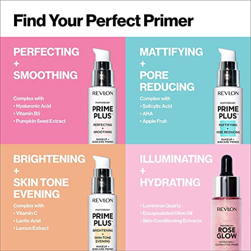 Revlon Face Primer, PhotoReady Prime Plus, Brightening & Skin Tone Evening, 1 Oz/ 30ml - Image 4