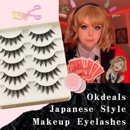 Japanese Style 3D Fluffy Spiky Eyelashes Black 5 Pairs Cosplay Anime Eyelashes - Image 2