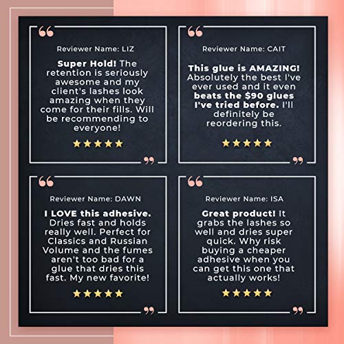 Elite Power Eyelash Extension Glue 8-Week Retention 1-2s Drying Time Deep Black Color 5ml - Image 6