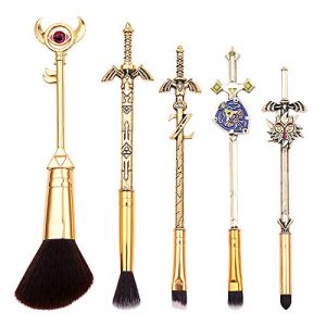 Legend of Zelda 5pc Ocarina of Time A Link to the Past and Four Swords Handle Makeup Brushes