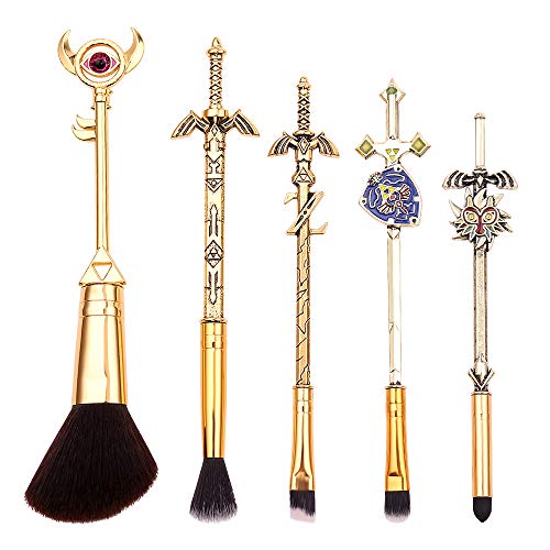Legend of Zelda 5pc Ocarina of Time A Link to the Past and Four Swords Handle Makeup Brushes