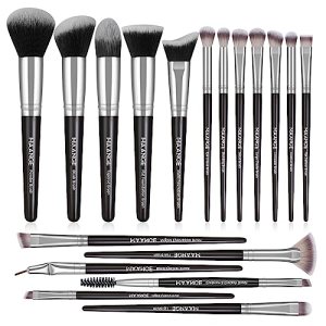 MAANGE 18pcs Makeup Brushes Set Face Foundation Powder Blush Concealers Eyeshadow(Silver)