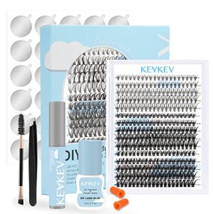 DIY Lash Extension Kit 300Pcs Individual Lashes, Clear Glue, Remover, Applicator