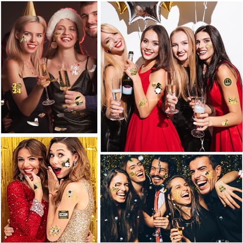 New Year Party Favors Tattoos Stickers 72pcs 2024, Happy New Year Eve Decorations - Image 4