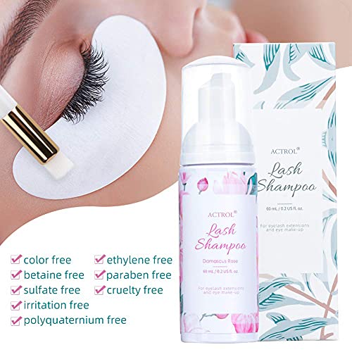 Eyelash Extension Cleanser 60ML Natural Lash Extension Shampoo Unscented Professional Eyelid Foaming Cleanser Paraben & Sulfate Free - Image 53