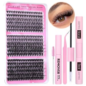 EYDEVRO Lash Extension Kit, Synthetic Mink Individual Lashes, 360pcs 8-16mm Clusters