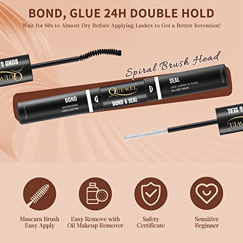 QUEWEL Lash Extension Kit, Clusters Bond & Seal, Applicator Tool, Glue Remover, Natural Look (FDD-H01-kit) - Image 23