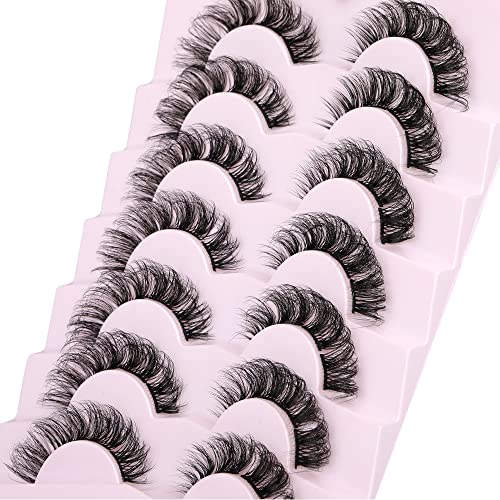 Lashes Wispy False Eyelashes Natural Look 3D Mink Eye Lashes Pack (A10-14mm) 10 Pair - Image 28