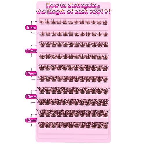 Brown Lash Clusters DIY Eyelash Extension 8~16MM Natural Look Wispy Individual Lashes - Image 3