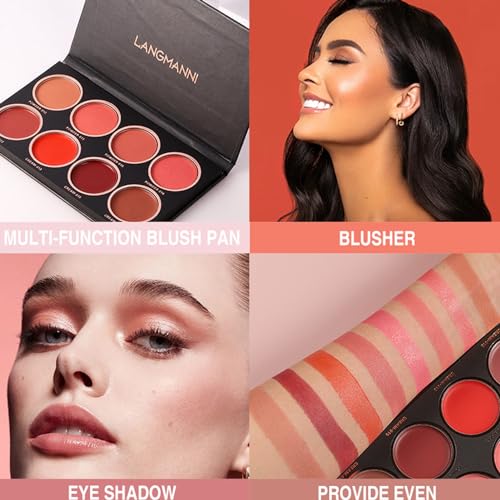 8 Shades Blush Palette, Contour Highlight Matte Blush Powder - Image 2