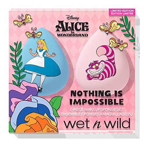 Wet N Wild 2-Piece Makeup Sponge Set Alice In Wonderland Collection Seamless Coverage Reduces Makeup Waste Effortless Application Cruelty-Free Vegan