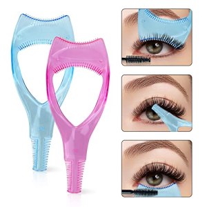 Lash Buddy Tool, 3 In 1 Lash Applicator With Lash Comb, Pink & Blue, Quick Makeup Stencil