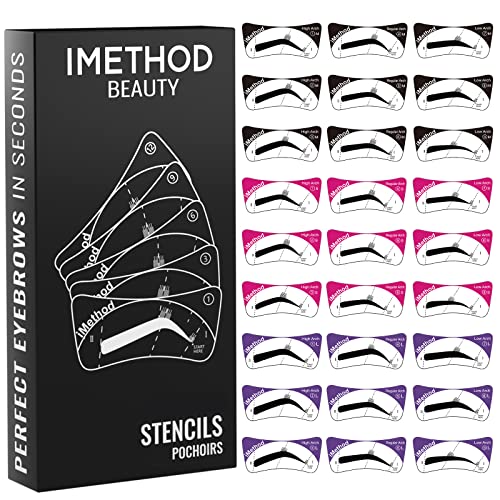 iMethod 27-Piece Eyebrow Stencil Kit for Flawless Brows - Reusable & Flexible