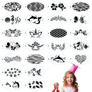 Face Paint Stencils Mermaid Unicorn Butterfly Flower Halloween Art