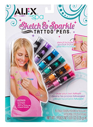 ALEX Spa Sketch and Sparkle Tattoo Pens Activity Set with Stencils