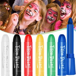 Face Paint Crayons for Kids Non-Toxic 6 Base Colors Themed Parties