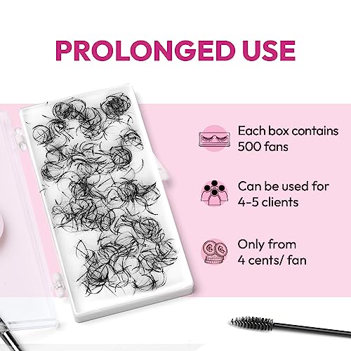 Eyesy Lash 5D 0.07 Size 13mm Curl C Wispy Handmade Lash Fans - Image 3