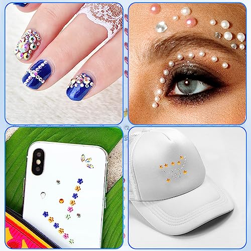 9 Sheets Face Gems Stickers, Self-adhesive Face Jewels and Nails Gem Stickers Temporary Tattoo Acrylic - Image 4