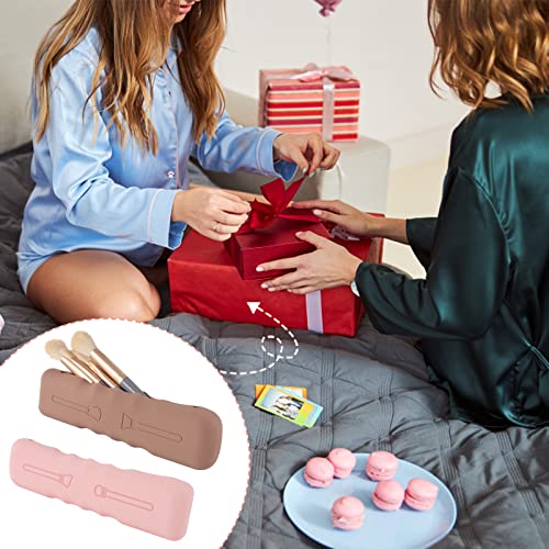 Travel Makeup Brush Holder, Silicone Case, Magnetic Closure, 2 Pcs, 8.3*2.2*1.7inch - Image 4