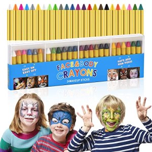 Face Paint Stick 24 Colors Washable Non-Toxic Halloween Cosplay Festival Makeup