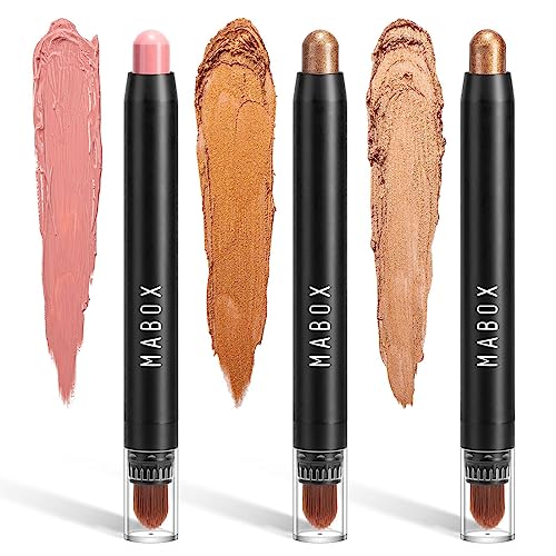 6 Colors Glitter Eyeshadow Stick Set, Waterproof & Long Lasting Eye Shadow Pencil, Matte & Glitter & Metallic - Image 2