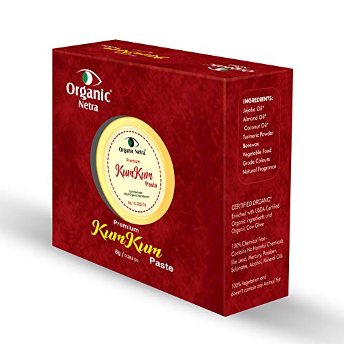 Organic Netra Sindoor/KumKum Paste 8gm (RED) - Chemical-Free, All Natural, Water Resistant - Image 2