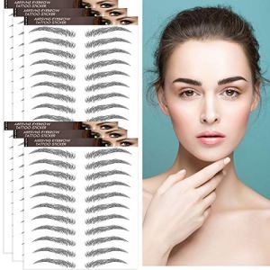 Aresvns 4D Eyebrows Natural Black Tattoo 66 Pairs! Waterproof, Long-Lasting, Improved Size and Shape
