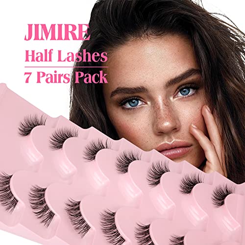 JIMIRE Faux Mink Eyelashes Russian Strip Natural Look Wispy Light 13MM 7 Pairs - Image 21