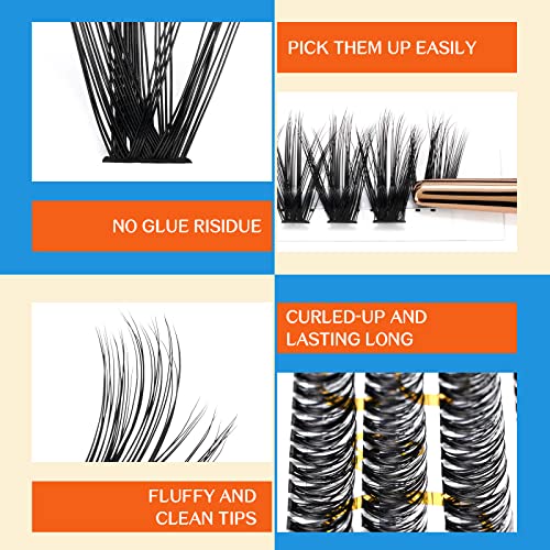 Lash Clusters 280 Pcs 40D-0.07D-9-15MIX B&Q LASH Individual Lashes C D Curl Eyelash Clusters Soft Volume - Image 16