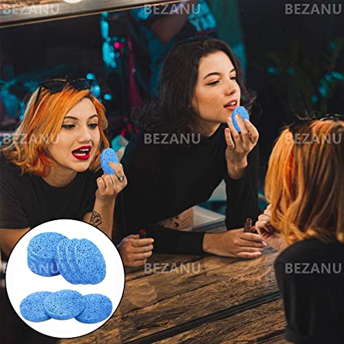 Facial Sponges, 10 Pcs Compressed Reusable Cleansing Sponges for Daily Facial Cleansing and Exfoliating (Blue) - Image 4