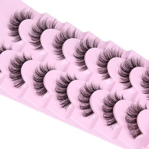 False Eyelashes Natural Look Wispy Cat Eye Strip Lashes 3D Fluffy Faux Mink ALPHONSE (16mm-7 Pairs) - Image 3