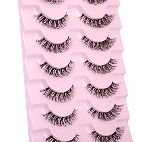 JIMIRE Faux Mink Eyelashes Russian Strip Natural Look Wispy Light 13MM 7 Pairs - Image 8