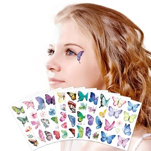 Butterfly Eyeliner Beauty Decoration Temporary Tattoo Sticker 10 Pieces 7.6 * 12cm