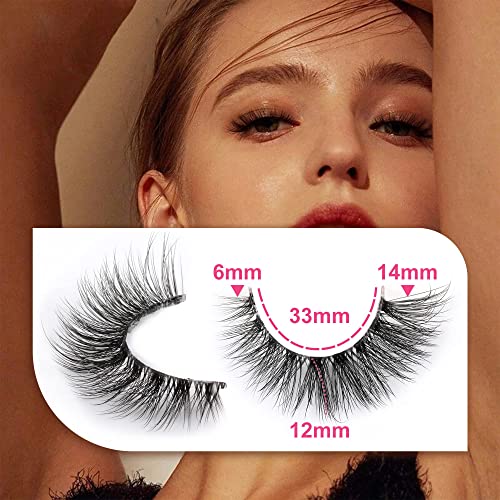 JIMIRE Faux Mink Eyelashes Russian Strip Natural Look Wispy Light 13MM 7 Pairs - Image 9